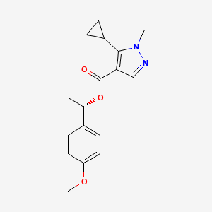 molecular formula C17H20N2O3 B7331983 [(1S)-1-(4-methoxyphenyl)ethyl] 5-cyclopropyl-1-methylpyrazole-4-carboxylate 