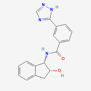 N-[(1S,2R)-2-hydroxy-2,3-dihydro-1H-inden-1-yl]-3-(1H-1,2,4-triazol-5-yl)benzamide