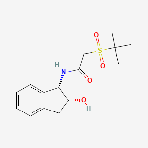 molecular formula C15H21NO4S B7332030 2-tert-butylsulfonyl-N-[(1S,2R)-2-hydroxy-2,3-dihydro-1H-inden-1-yl]acetamide 