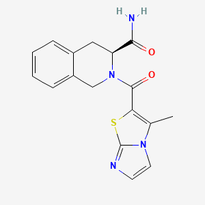 molecular formula C17H16N4O2S B7332040 (3S)-2-(3-methylimidazo[2,1-b][1,3]thiazole-2-carbonyl)-3,4-dihydro-1H-isoquinoline-3-carboxamide 