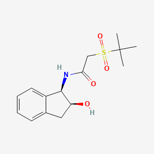 2-tert-butylsulfonyl-N-[(1R,2S)-2-hydroxy-2,3-dihydro-1H-inden-1-yl]acetamide