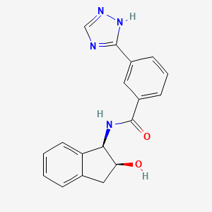 N-[(1R,2S)-2-hydroxy-2,3-dihydro-1H-inden-1-yl]-3-(1H-1,2,4-triazol-5-yl)benzamide