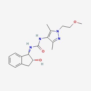 molecular formula C18H24N4O3 B7332111 1-[(1S,2R)-2-hydroxy-2,3-dihydro-1H-inden-1-yl]-3-[1-(2-methoxyethyl)-3,5-dimethylpyrazol-4-yl]urea 