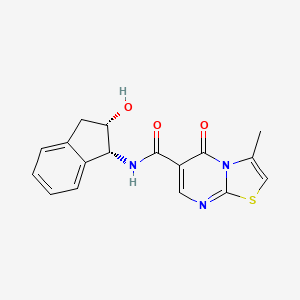 molecular formula C17H15N3O3S B7332168 N-[(1R,2S)-2-hydroxy-2,3-dihydro-1H-inden-1-yl]-3-methyl-5-oxo-[1,3]thiazolo[3,2-a]pyrimidine-6-carboxamide 