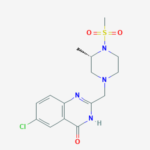 6-chloro-2-[[(3S)-3-methyl-4-methylsulfonylpiperazin-1-yl]methyl]-3H-quinazolin-4-one