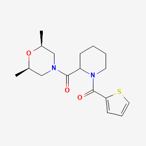 molecular formula C17H24N2O3S B7332200 [(2S,6R)-2,6-dimethylmorpholin-4-yl]-[1-(thiophene-2-carbonyl)piperidin-2-yl]methanone 