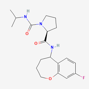 molecular formula C19H26FN3O3 B7332204 (2S)-2-N-(8-fluoro-2,3,4,5-tetrahydro-1-benzoxepin-5-yl)-1-N-propan-2-ylpyrrolidine-1,2-dicarboxamide 