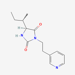 (5S)-5-[(2S)-butan-2-yl]-3-(2-pyridin-3-ylethyl)imidazolidine-2,4-dione