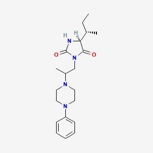 molecular formula C20H30N4O2 B7332220 (5S)-5-[(2S)-butan-2-yl]-3-[2-(4-phenylpiperazin-1-yl)propyl]imidazolidine-2,4-dione 