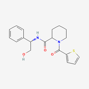 molecular formula C19H22N2O3S B7332247 N-[(1S)-2-hydroxy-1-phenylethyl]-1-(thiophene-2-carbonyl)piperidine-2-carboxamide 