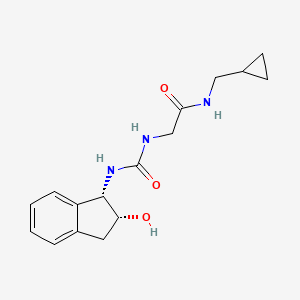 molecular formula C16H21N3O3 B7332260 N-(cyclopropylmethyl)-2-[[(1S,2R)-2-hydroxy-2,3-dihydro-1H-inden-1-yl]carbamoylamino]acetamide 