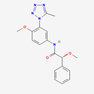 molecular formula C18H19N5O3 B7332264 (2R)-2-methoxy-N-[4-methoxy-3-(5-methyltetrazol-1-yl)phenyl]-2-phenylacetamide 