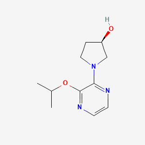 molecular formula C11H17N3O2 B7332274 (3R)-1-(3-propan-2-yloxypyrazin-2-yl)pyrrolidin-3-ol 