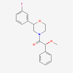 molecular formula C19H20FNO3 B7332288 (2R)-1-[2-(3-fluorophenyl)morpholin-4-yl]-2-methoxy-2-phenylethanone 