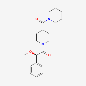 molecular formula C20H28N2O3 B7332290 (2R)-2-methoxy-2-phenyl-1-[4-(piperidine-1-carbonyl)piperidin-1-yl]ethanone 