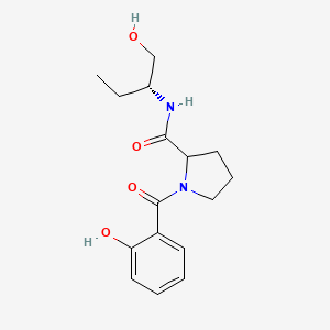 molecular formula C16H22N2O4 B7332310 1-(2-hydroxybenzoyl)-N-[(2R)-1-hydroxybutan-2-yl]pyrrolidine-2-carboxamide 