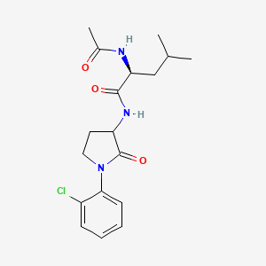 molecular formula C18H24ClN3O3 B7332363 (2S)-2-acetamido-N-[1-(2-chlorophenyl)-2-oxopyrrolidin-3-yl]-4-methylpentanamide 