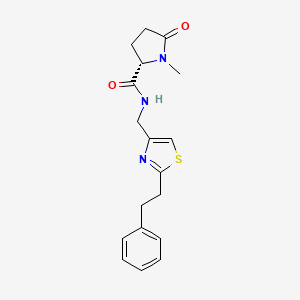 (2S)-1-methyl-5-oxo-N-[[2-(2-phenylethyl)-1,3-thiazol-4-yl]methyl]pyrrolidine-2-carboxamide