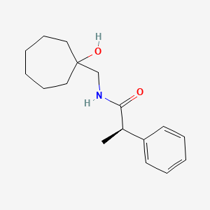 molecular formula C17H25NO2 B7332390 (2R)-N-[(1-hydroxycycloheptyl)methyl]-2-phenylpropanamide 