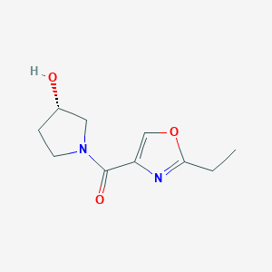 molecular formula C10H14N2O3 B7332439 (2-ethyl-1,3-oxazol-4-yl)-[(3S)-3-hydroxypyrrolidin-1-yl]methanone 