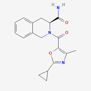 molecular formula C18H19N3O3 B7332450 (3S)-2-(2-cyclopropyl-4-methyl-1,3-oxazole-5-carbonyl)-3,4-dihydro-1H-isoquinoline-3-carboxamide 