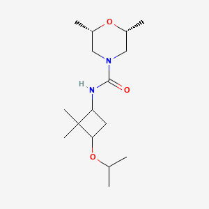 molecular formula C16H30N2O3 B7332515 (2S,6R)-N-(2,2-dimethyl-3-propan-2-yloxycyclobutyl)-2,6-dimethylmorpholine-4-carboxamide 