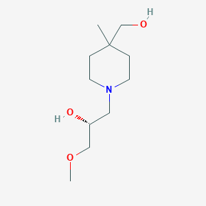 molecular formula C11H23NO3 B7332521 (2R)-1-[4-(hydroxymethyl)-4-methylpiperidin-1-yl]-3-methoxypropan-2-ol 