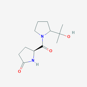 molecular formula C12H20N2O3 B7332537 (5S)-5-[2-(2-hydroxypropan-2-yl)pyrrolidine-1-carbonyl]pyrrolidin-2-one 