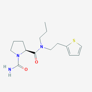 (2S)-2-N-propyl-2-N-(2-thiophen-2-ylethyl)pyrrolidine-1,2-dicarboxamide