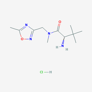 molecular formula C11H21ClN4O2 B7332561 (2S)-2-amino-N,3,3-trimethyl-N-[(5-methyl-1,2,4-oxadiazol-3-yl)methyl]butanamide;hydrochloride 