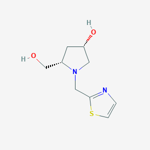 molecular formula C9H14N2O2S B7332567 (3S,5S)-5-(hydroxymethyl)-1-(1,3-thiazol-2-ylmethyl)pyrrolidin-3-ol 