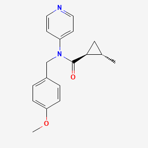 molecular formula C18H20N2O2 B7332570 (1S,2S)-N-[(4-methoxyphenyl)methyl]-2-methyl-N-pyridin-4-ylcyclopropane-1-carboxamide 