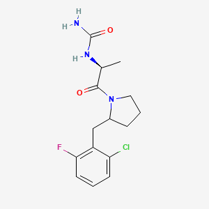 [(2S)-1-[2-[(2-chloro-6-fluorophenyl)methyl]pyrrolidin-1-yl]-1-oxopropan-2-yl]urea