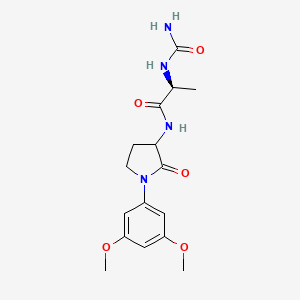 (2S)-2-(carbamoylamino)-N-[1-(3,5-dimethoxyphenyl)-2-oxopyrrolidin-3-yl]propanamide