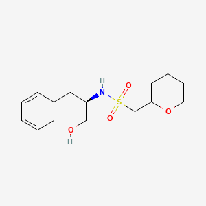 molecular formula C15H23NO4S B7332599 N-[(2R)-1-hydroxy-3-phenylpropan-2-yl]-1-(oxan-2-yl)methanesulfonamide 