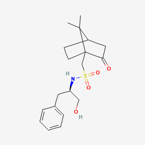 molecular formula C19H27NO4S B7332600 1-(7,7-dimethyl-2-oxo-1-bicyclo[2.2.1]heptanyl)-N-[(2R)-1-hydroxy-3-phenylpropan-2-yl]methanesulfonamide 