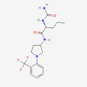 (2R)-2-(carbamoylamino)-N-[1-[2-(trifluoromethyl)phenyl]pyrrolidin-3-yl]pentanamide