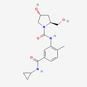 molecular formula C17H23N3O4 B7332635 (2S,4R)-N-[5-(cyclopropylcarbamoyl)-2-methylphenyl]-4-hydroxy-2-(hydroxymethyl)pyrrolidine-1-carboxamide 