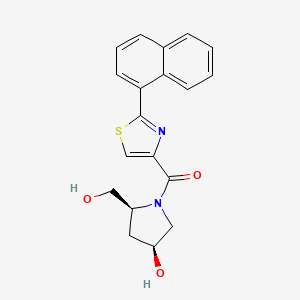 molecular formula C19H18N2O3S B7332640 [(2S,4S)-4-hydroxy-2-(hydroxymethyl)pyrrolidin-1-yl]-(2-naphthalen-1-yl-1,3-thiazol-4-yl)methanone 