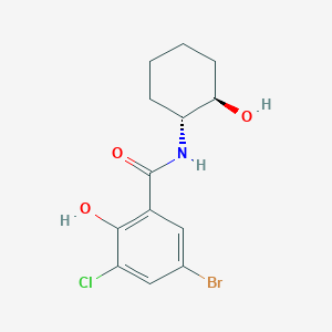 molecular formula C13H15BrClNO3 B7332698 5-bromo-3-chloro-2-hydroxy-N-[(1R,2R)-2-hydroxycyclohexyl]benzamide 