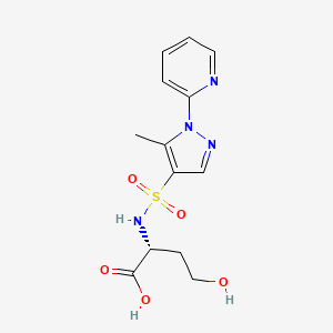 (2R)-4-hydroxy-2-[(5-methyl-1-pyridin-2-ylpyrazol-4-yl)sulfonylamino]butanoic acid