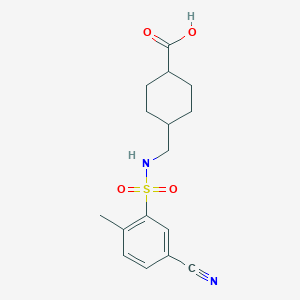 4-[[(5-Cyano-2-methylphenyl)sulfonylamino]methyl]cyclohexane-1-carboxylic acid