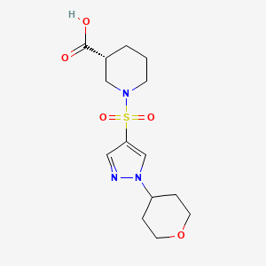 (3R)-1-[1-(oxan-4-yl)pyrazol-4-yl]sulfonylpiperidine-3-carboxylic acid