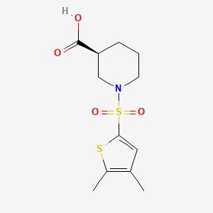 molecular formula C12H17NO4S2 B7332761 (3S)-1-(4,5-dimethylthiophen-2-yl)sulfonylpiperidine-3-carboxylic acid 