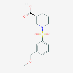 molecular formula C14H19NO5S B7332779 (3R)-1-[3-(methoxymethyl)phenyl]sulfonylpiperidine-3-carboxylic acid 