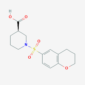 molecular formula C15H19NO5S B7332786 (3R)-1-(3,4-dihydro-2H-chromen-6-ylsulfonyl)piperidine-3-carboxylic acid 