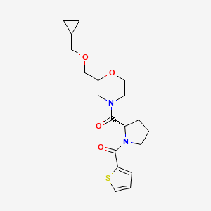 [2-(cyclopropylmethoxymethyl)morpholin-4-yl]-[(2S)-1-(thiophene-2-carbonyl)pyrrolidin-2-yl]methanone