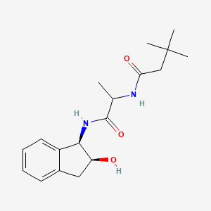 N-[1-[[(1R,2S)-2-hydroxy-2,3-dihydro-1H-inden-1-yl]amino]-1-oxopropan-2-yl]-3,3-dimethylbutanamide