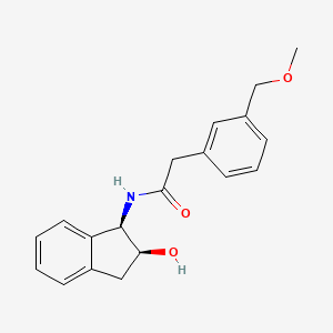 molecular formula C19H21NO3 B7332828 N-[(1R,2S)-2-hydroxy-2,3-dihydro-1H-inden-1-yl]-2-[3-(methoxymethyl)phenyl]acetamide 