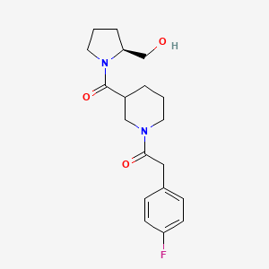 2-(4-fluorophenyl)-1-[3-[(2S)-2-(hydroxymethyl)pyrrolidine-1-carbonyl]piperidin-1-yl]ethanone